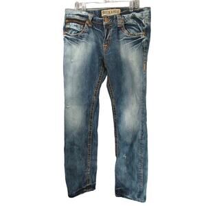 Buckaroo Vintage Original Jeans Mens 38x32‎ Blue Acid Wash Distressed Straight